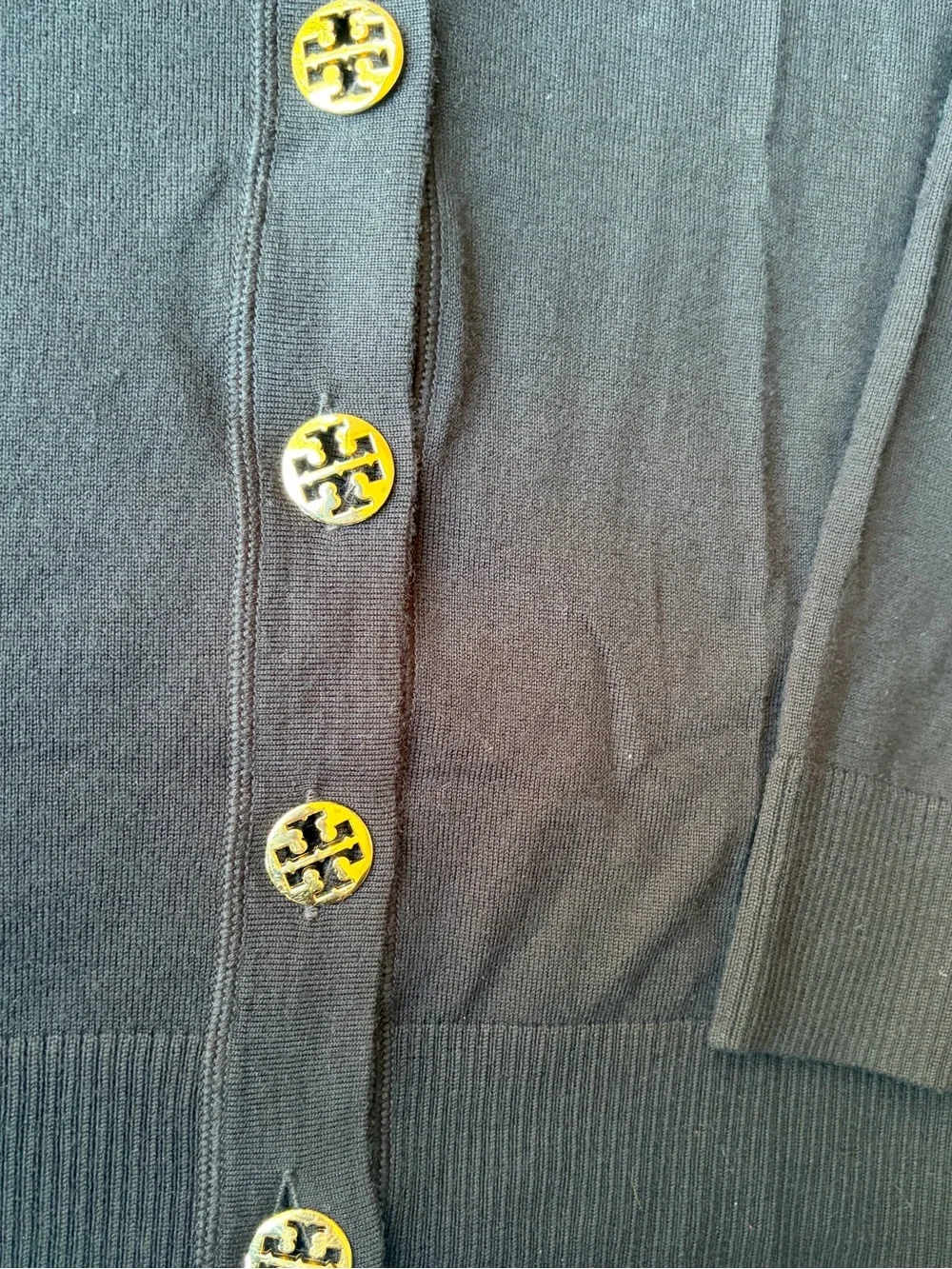 Tory Burch Black Cotton Simone Cardigan
